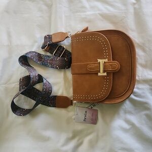 New  Saddle Bag Purse Lux Brown Leather Crossbody Bag